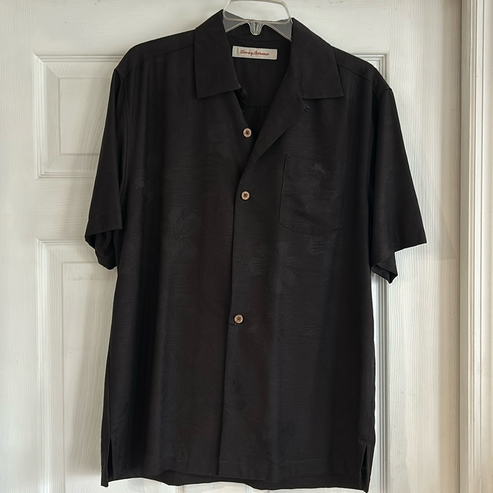 Men’s small Tommy Bahama black short sleeve dress shirt
